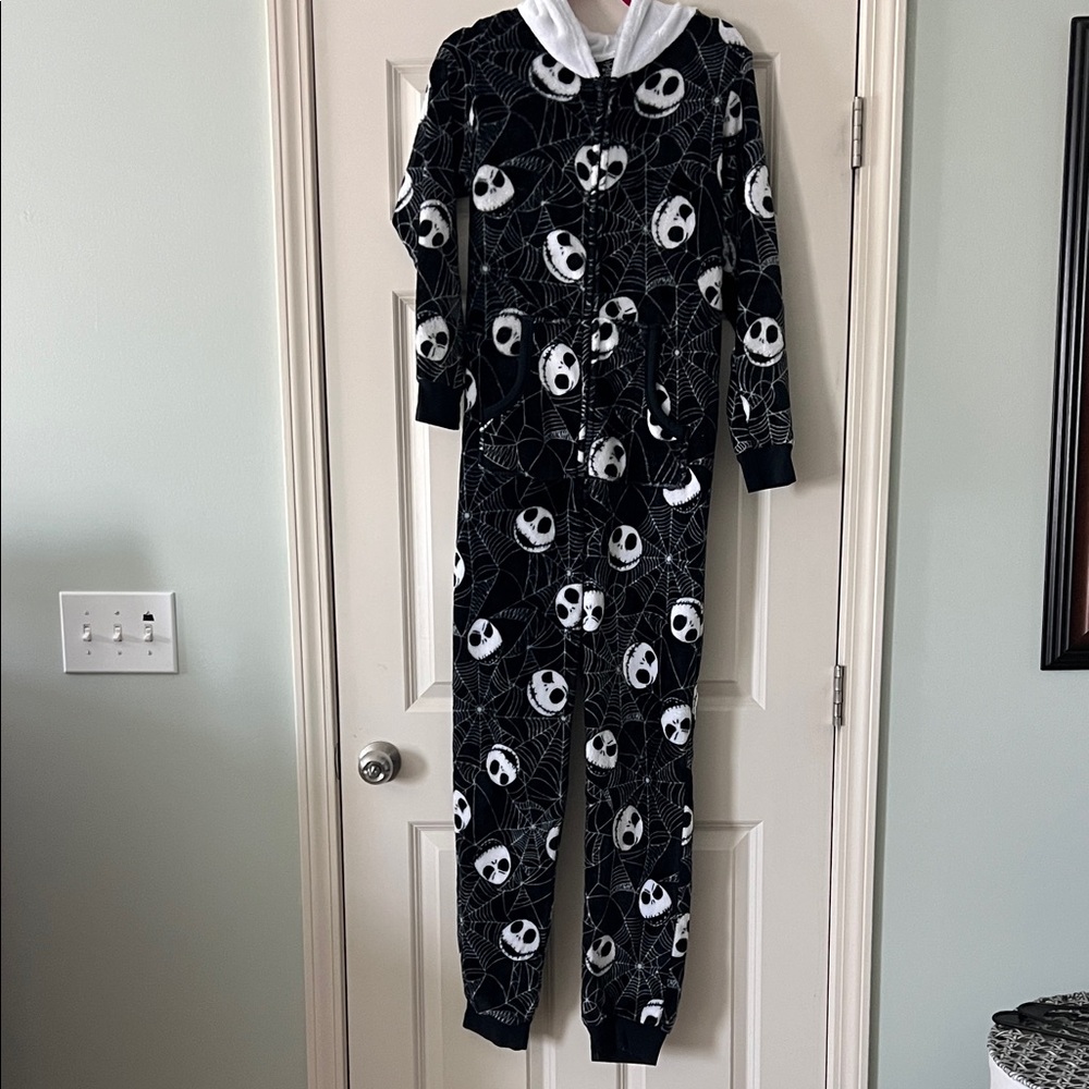 Disney Black and White Adult Jack Skellington Onesie PJs